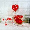 К-т рисувани чаши за вино- Сърца - На супер цена